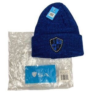 Soul of Adventure SA Co Wool Beanie Embroidered Shield Mixed Royal Blue Lined